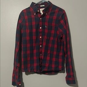 Men’s Abercrombie & Fitch Red and Blue Plaid Shirt